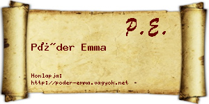 Póder Emma névjegykártya